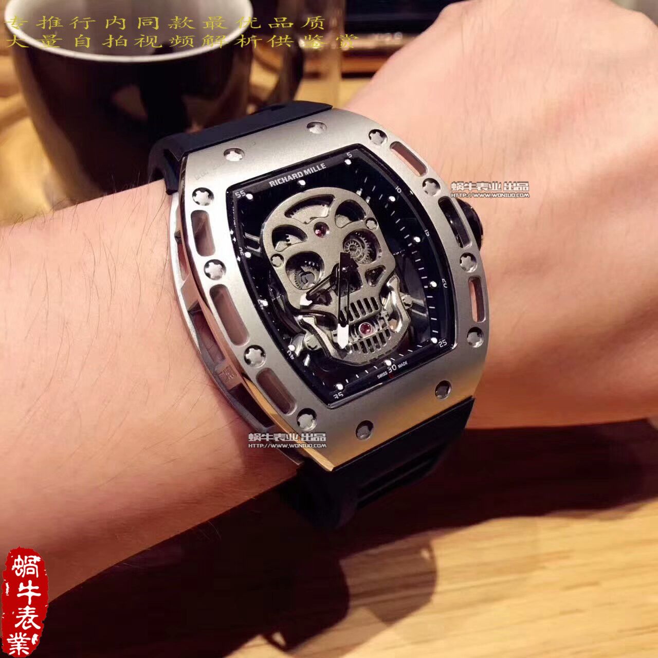 【KV一比一超A高仿手表】理查德.米勒男士系列RM 052银面骷髅头腕表 / RM 052B