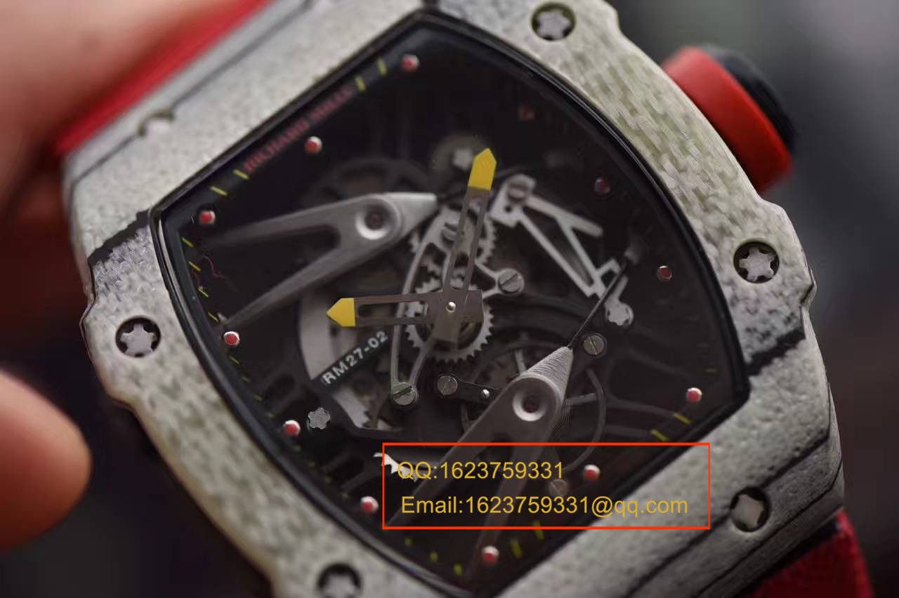 【RM厂顶级1:1复刻高仿手表】理查德米勒首款白面碳纤维腕表RM27-02--轻盈如羽毛 / RMBC27-02