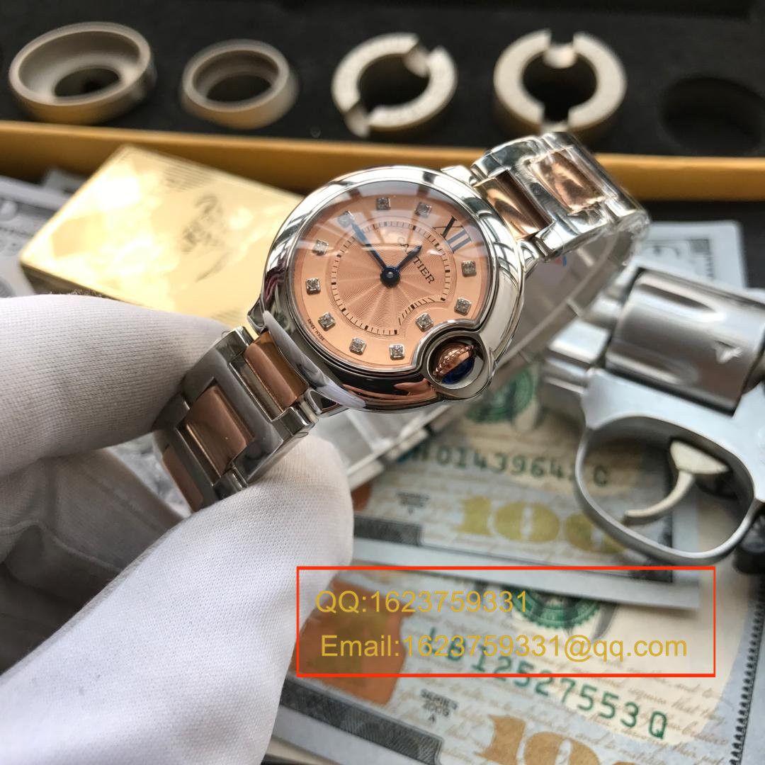 【视频解析小号蓝气球28毫米】V6厂1:1复刻高仿手表之卡地亚蓝气球系列WE902052石英女表 / K084