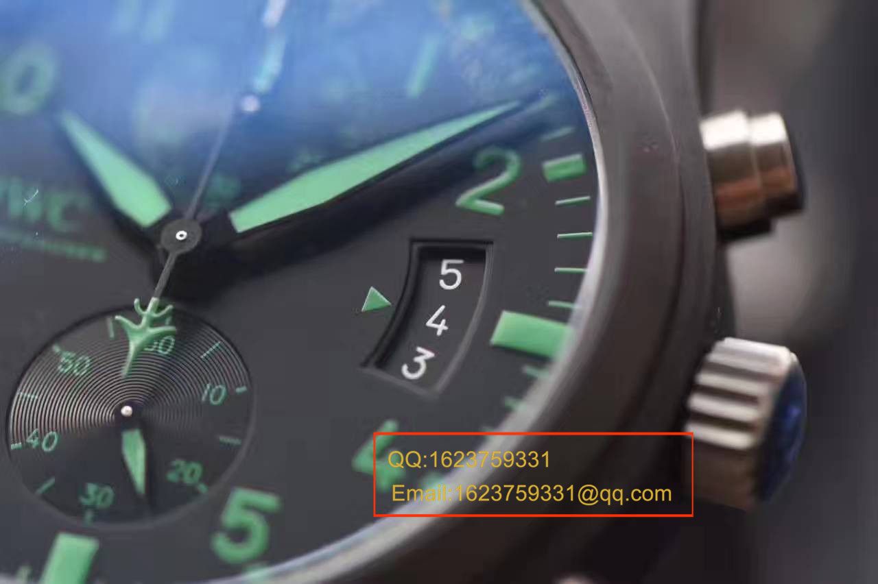 【HBBV6厂1:1复刻高仿手表】万国飞行员系列TOP GUN海军陆战队专用IW388003绿面特别版腕表 / WG080