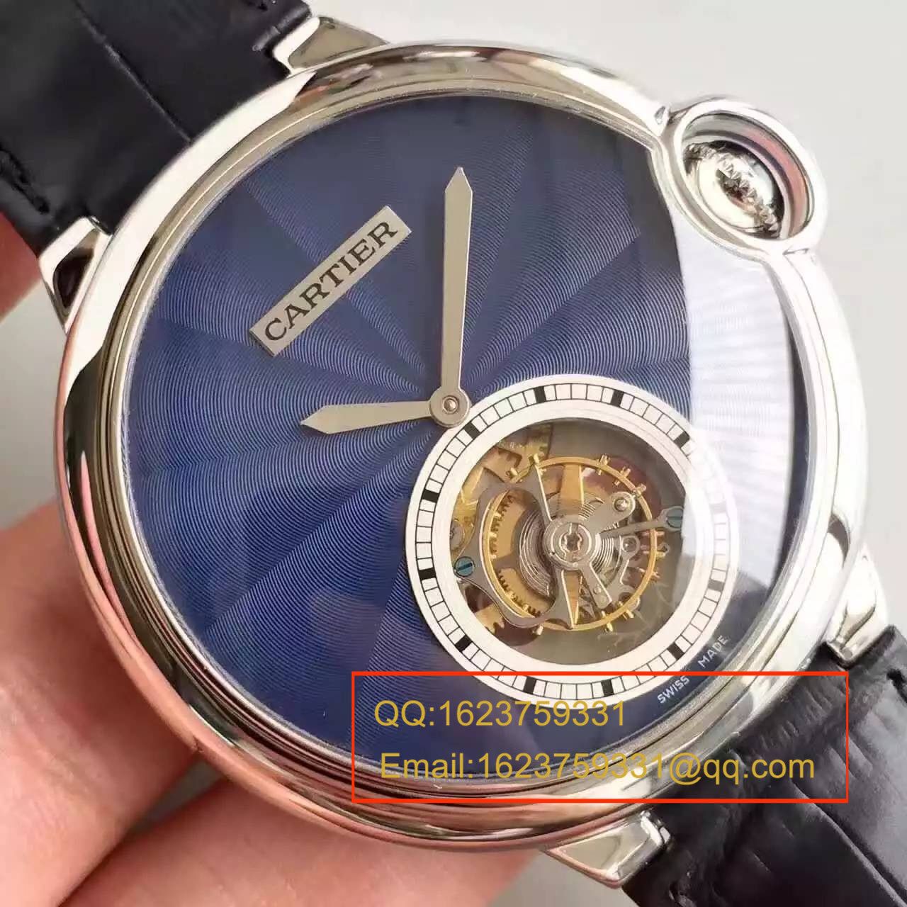【TF厂一比一精仿手表】卡地亚CARTIER 蓝气球系列 扭索雕纹表盘 W6920105女士陀飞轮腕表 / KDY003