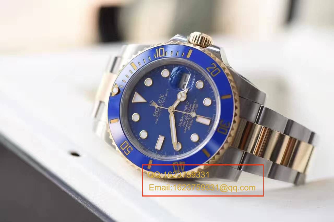 【独家视频测评N厂V7版一比一高精仿手表】劳力士潜航者型系列116613LB-97203包18K真金蓝水鬼王 / RCF143