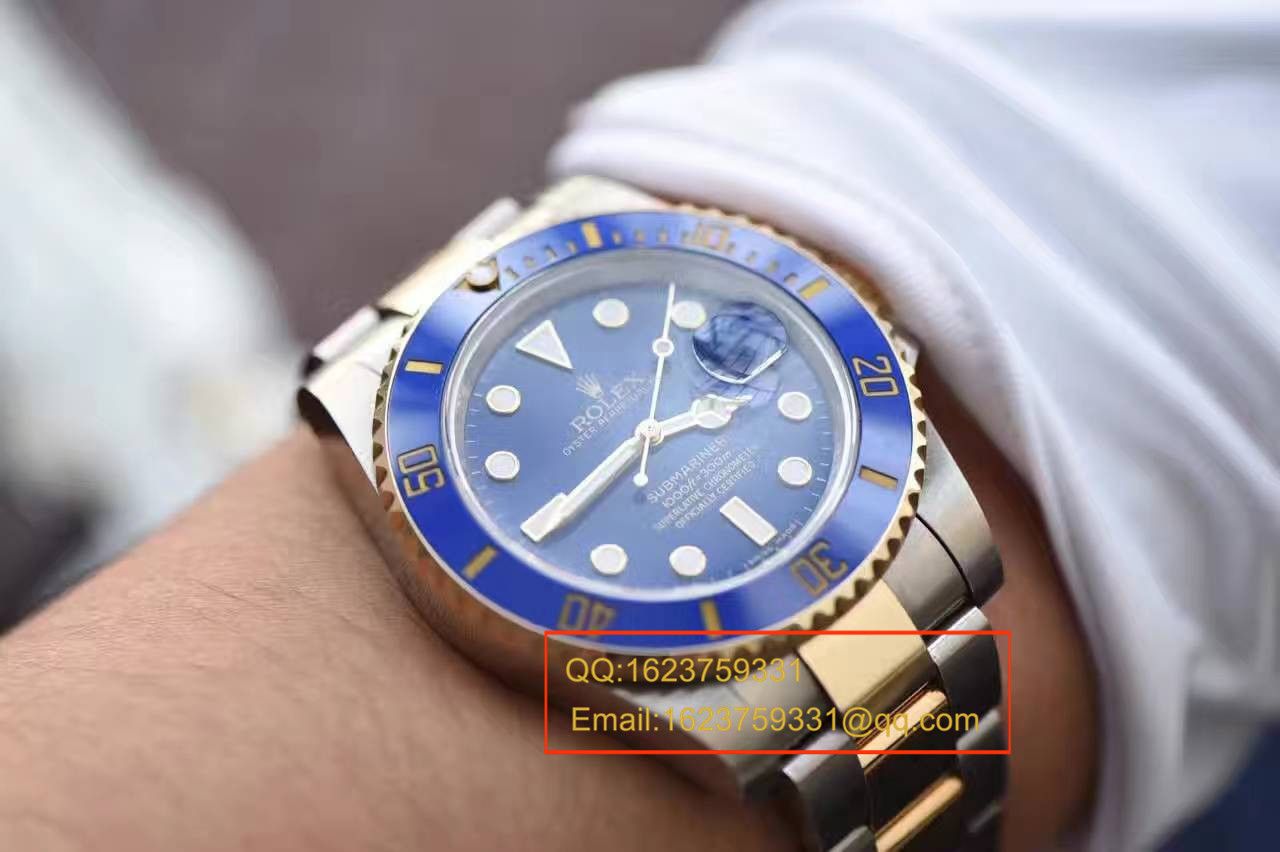 【独家视频测评N厂V7版一比一高精仿手表】劳力士潜航者型系列116613LB-97203包18K真金蓝水鬼王 / RCF143