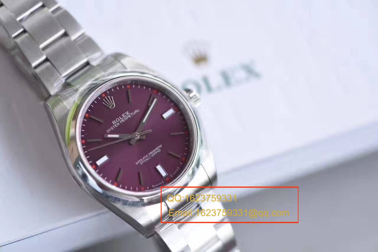 【JF厂顶级1:1复刻高仿手表】劳力士蚝式恒动系列114300红葡萄面腕表 / R151