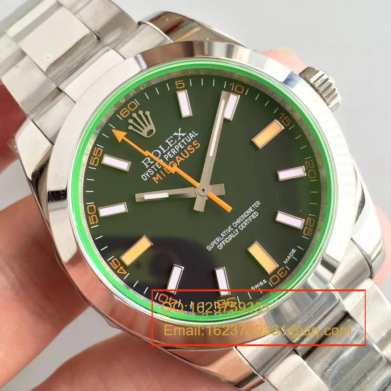 【JF厂1:1高仿手表】劳力士MILGAUSS系列116400-GV-72400黑盘腕表《黑面闪电》 / R002