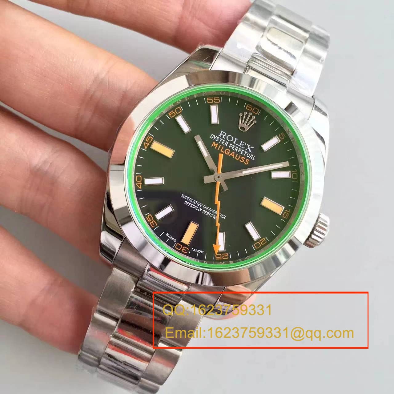 【JF厂1:1高仿手表】劳力士MILGAUSS系列116400-GV-72400黑盘腕表《黑面闪电》 / R002