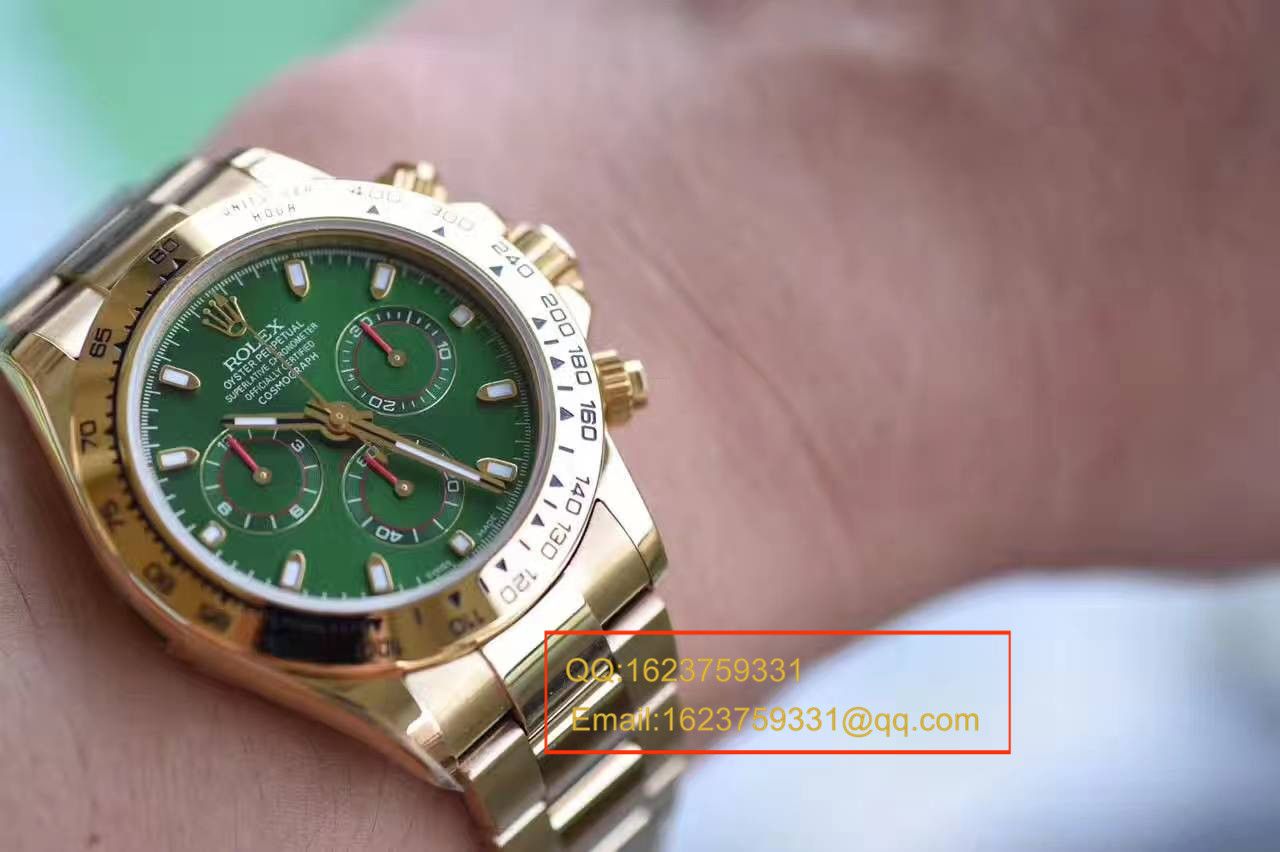【台湾厂超A高精仿手表】劳力士宇宙计型迪通拿系列116508绿盘男士机械腕表 / RBB014