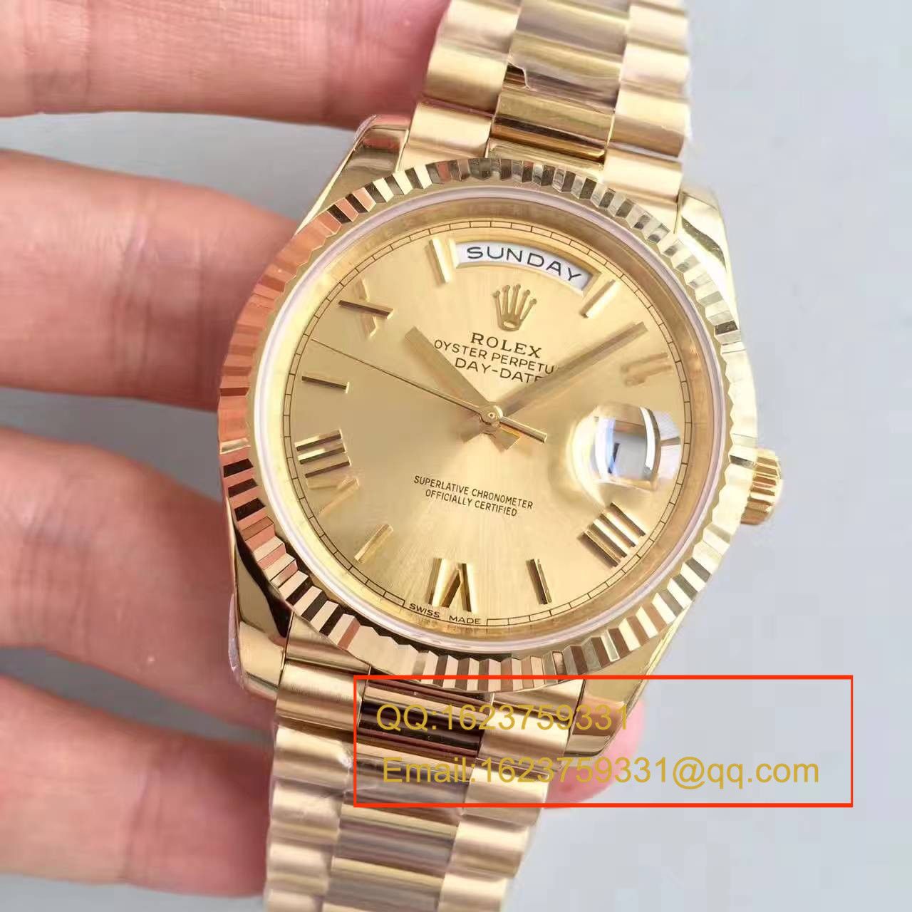 【N厂一比一高精仿手表】劳力士星期日历型系列218238-83218 香槟面表盘腕表 / RBE168