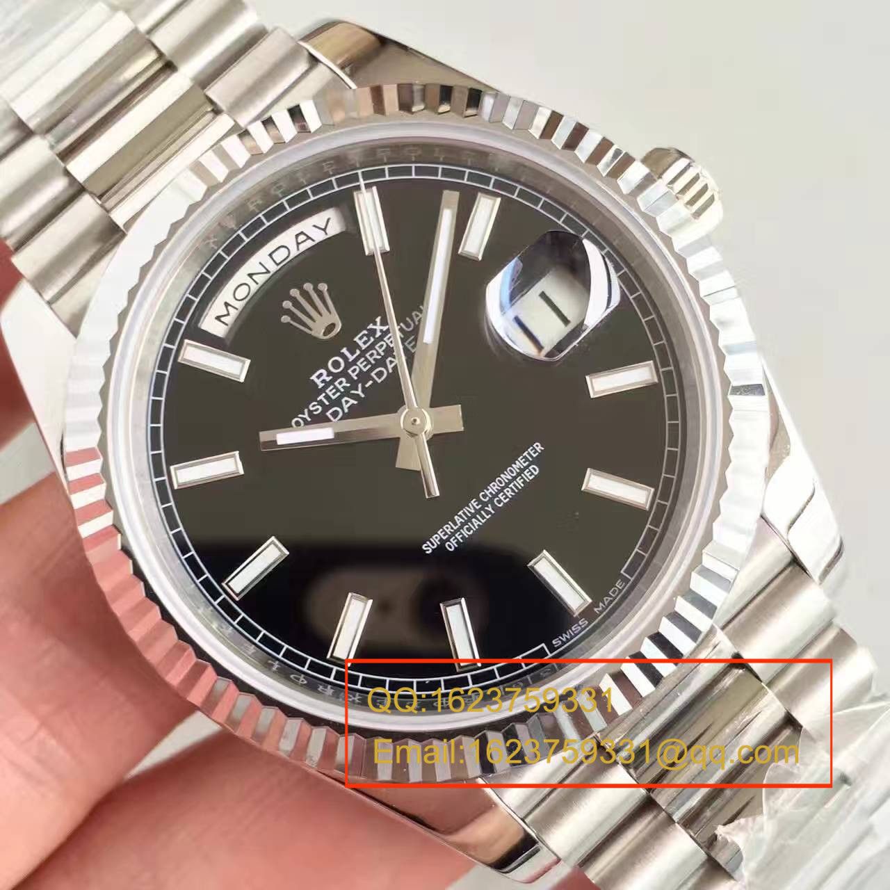 【NOOB厂超A高精仿手表】劳力士星期日历型系列228239-黑盘腕表 / RBE070