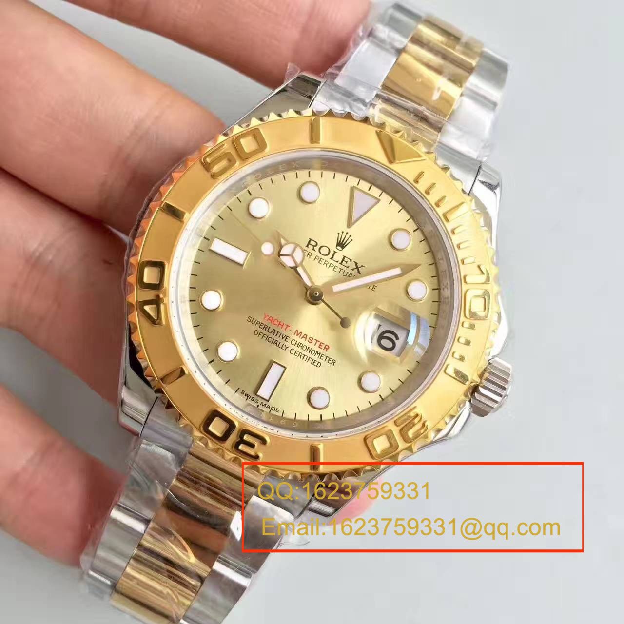 【JF厂一比一超A高仿手表】劳力士游艇名仕型系列168623-78753 香槟面表盘腕表 / RBc098