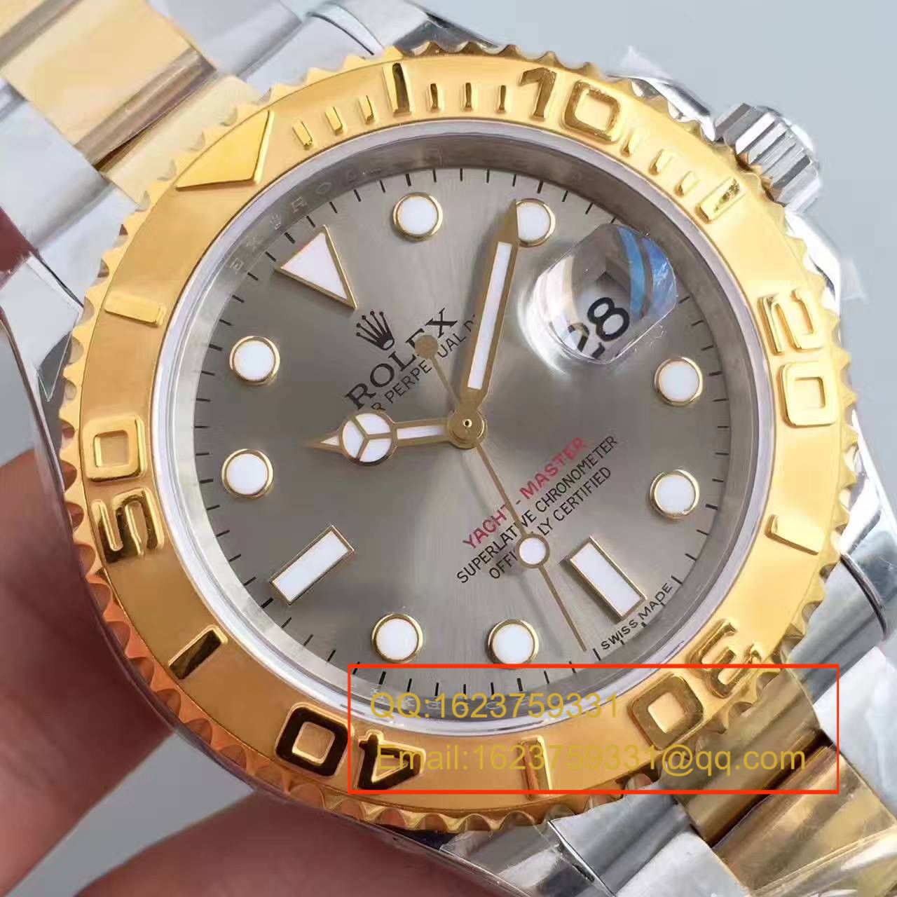 【JF厂一比一复刻高仿手表】劳力士游艇名仕型系列16623-78763 银灰面表盘腕表 / R099