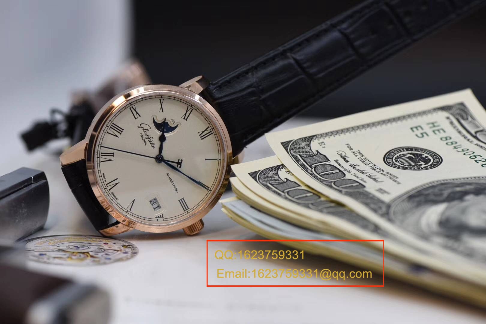 【GF一比一超A高仿手表】格拉苏蒂原创精髓议员大日历月相腕表系列 100-04-32-15-04腕表 / GLABA013