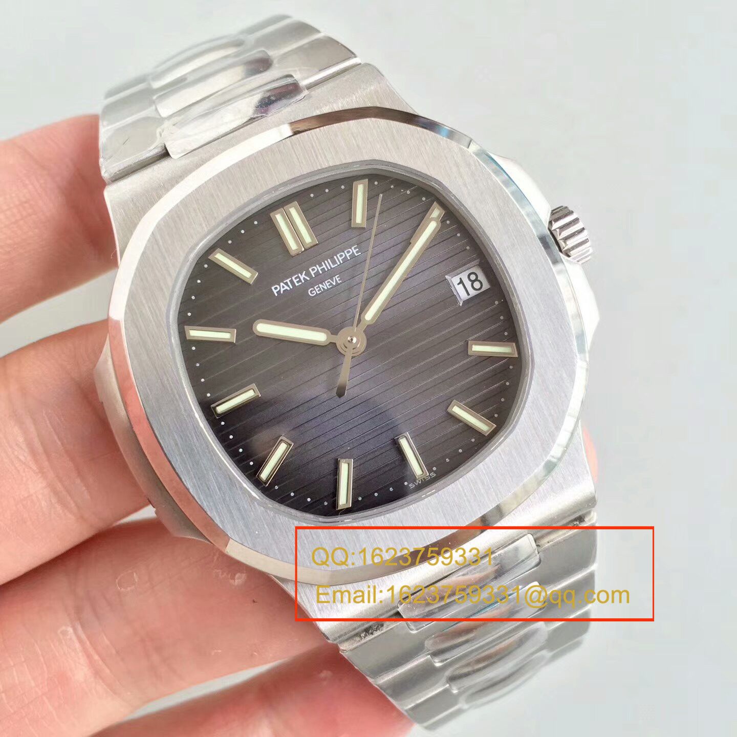 【PF一比一超A高仿手表】百达翡丽运动系列5711G 白金腕表钢带款(鹦鹉螺) 