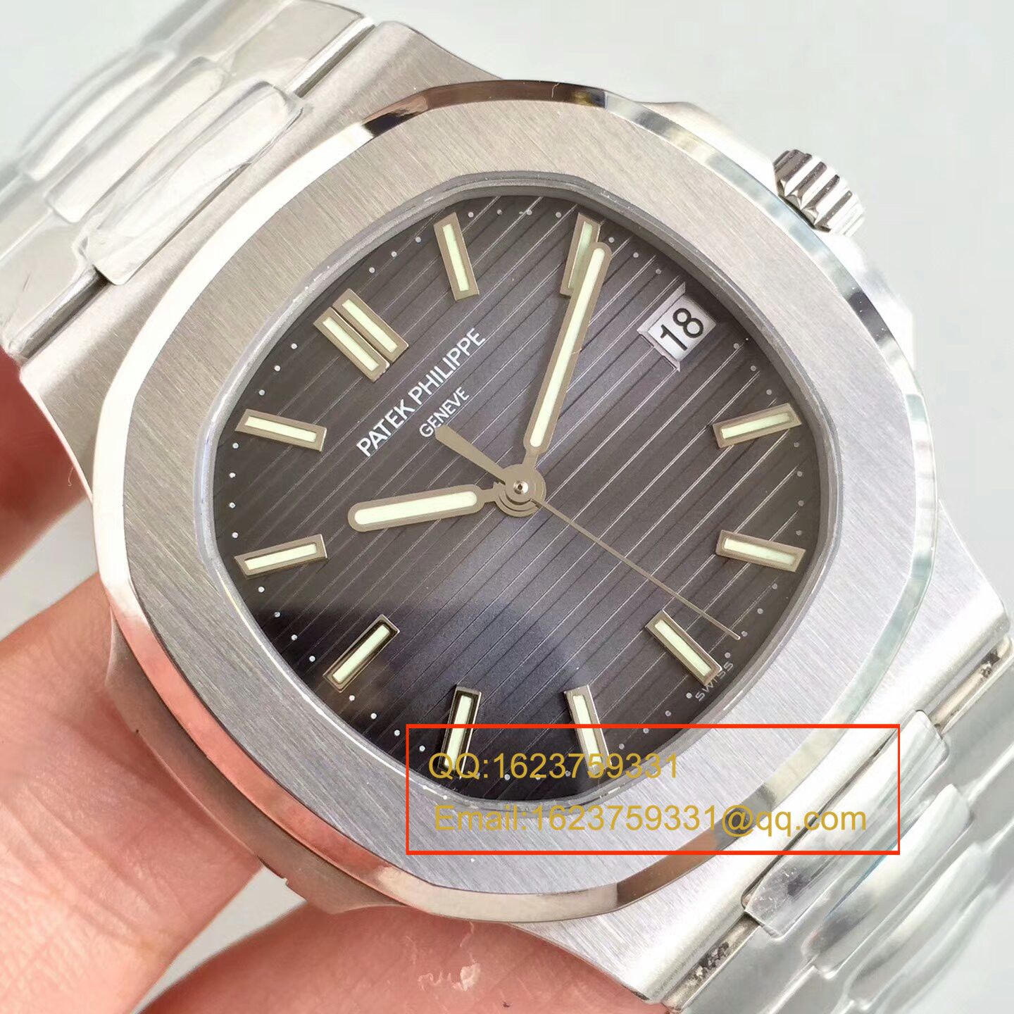 【PF一比一超A高仿手表】百达翡丽运动系列5711G 白金腕表钢带款(鹦鹉螺) 