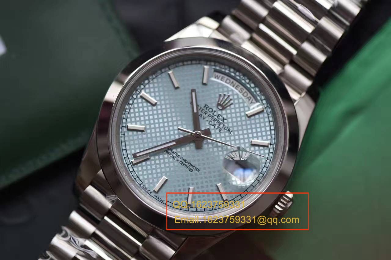 【实拍图鉴赏】EW厂1:1超A高精仿手表之劳力士星期日历型系列228206-83416腕表 / R113A