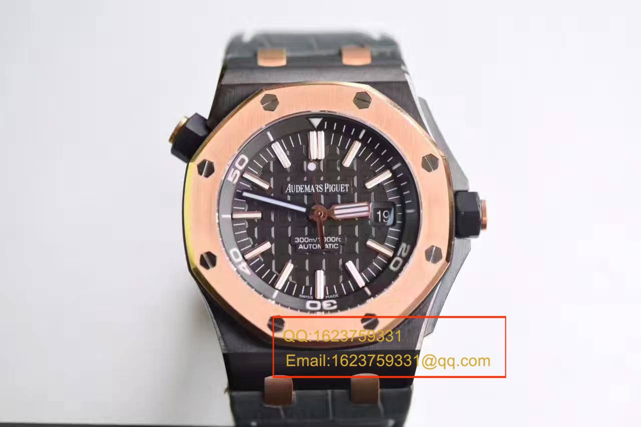 【JF厂一比一高仿手表】AP爱彼皇家橡树15703系列 马会女皇杯男表《真皮表带》 / APBF094B