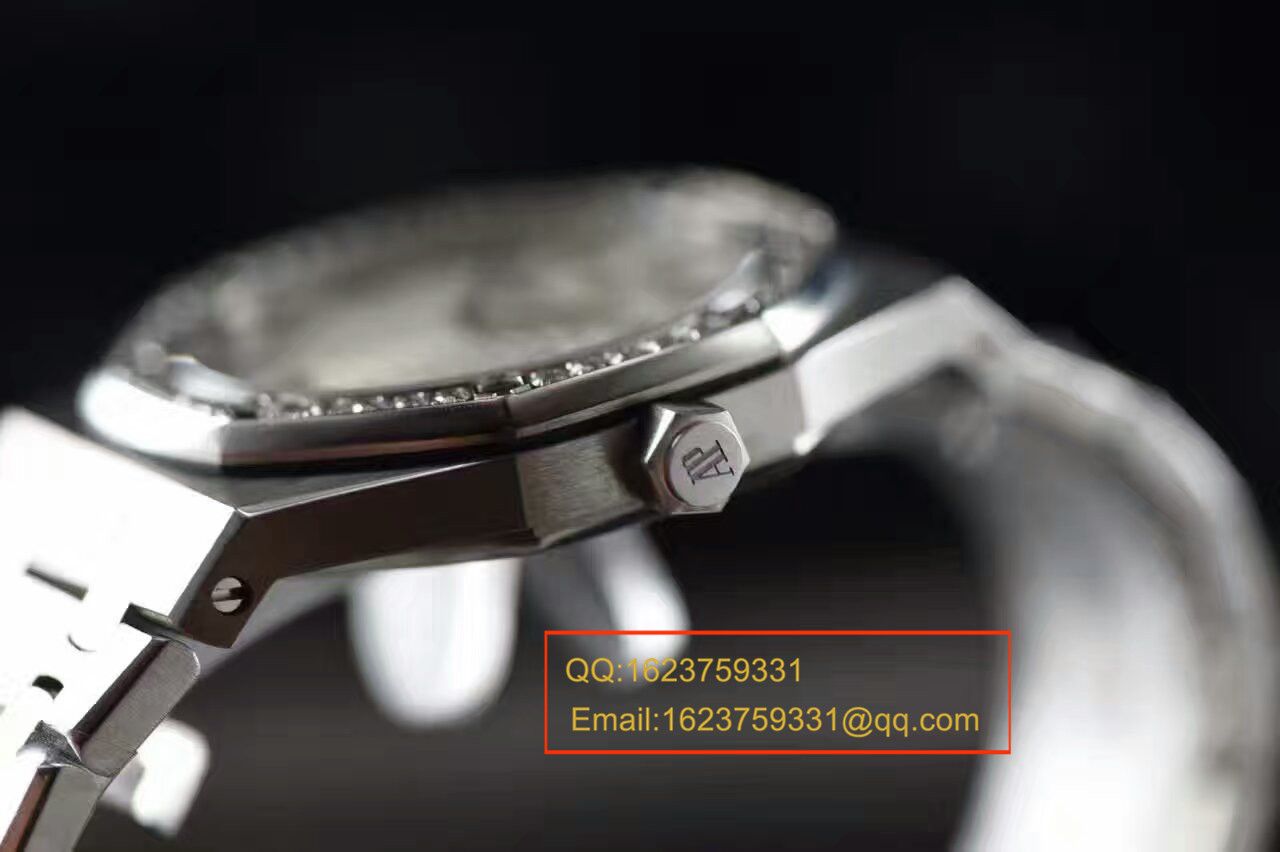 【视频解析1:1复刻高仿手表】爱彼皇家橡树系列67651ST.ZZ.1261ST.01女装石英机芯 / APAD089