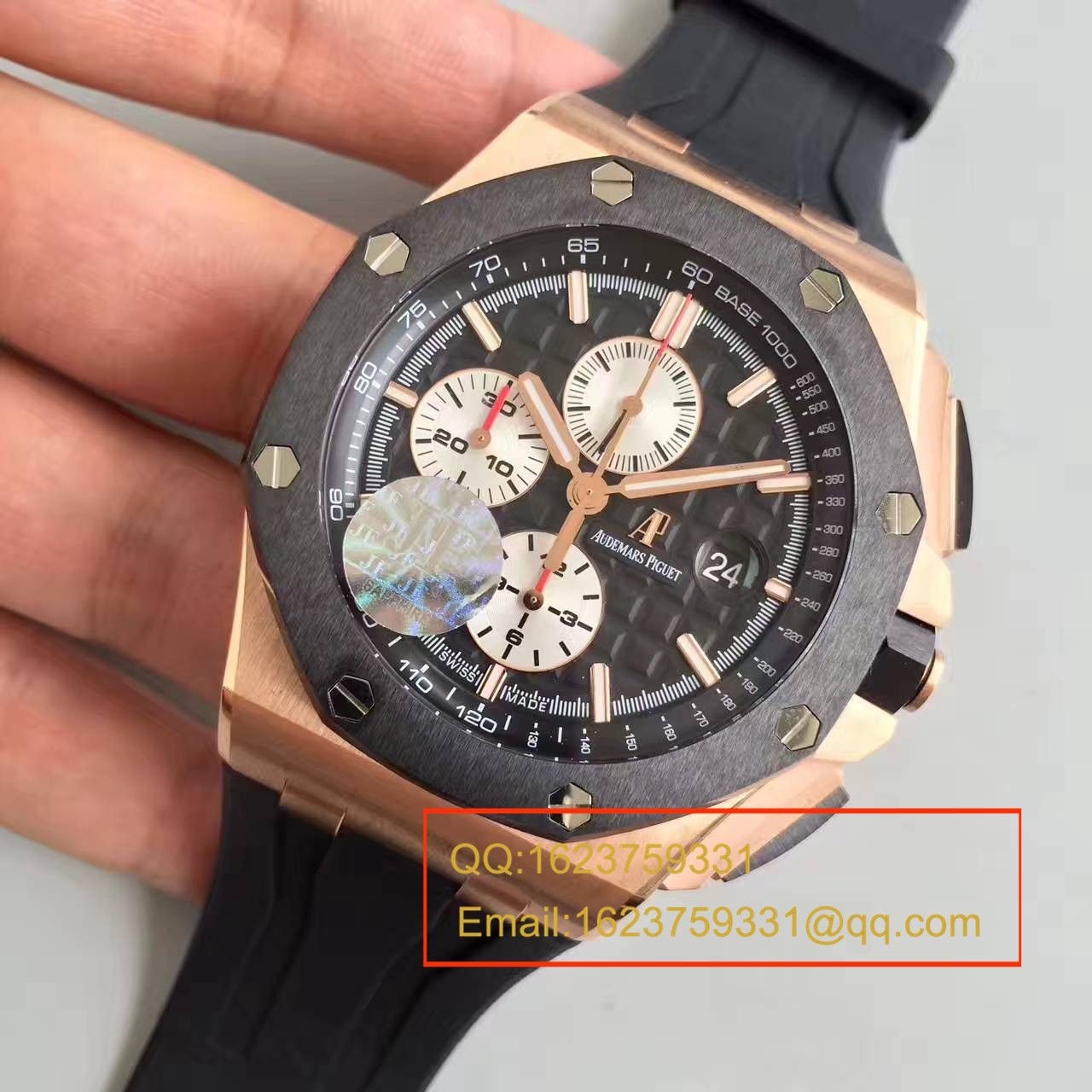 【视频评测JF厂一比一高精仿手表】爱彼皇家橡树大熊猫金壳26401RO.OO.A002CA.01男表 / JFAPCF26401RO