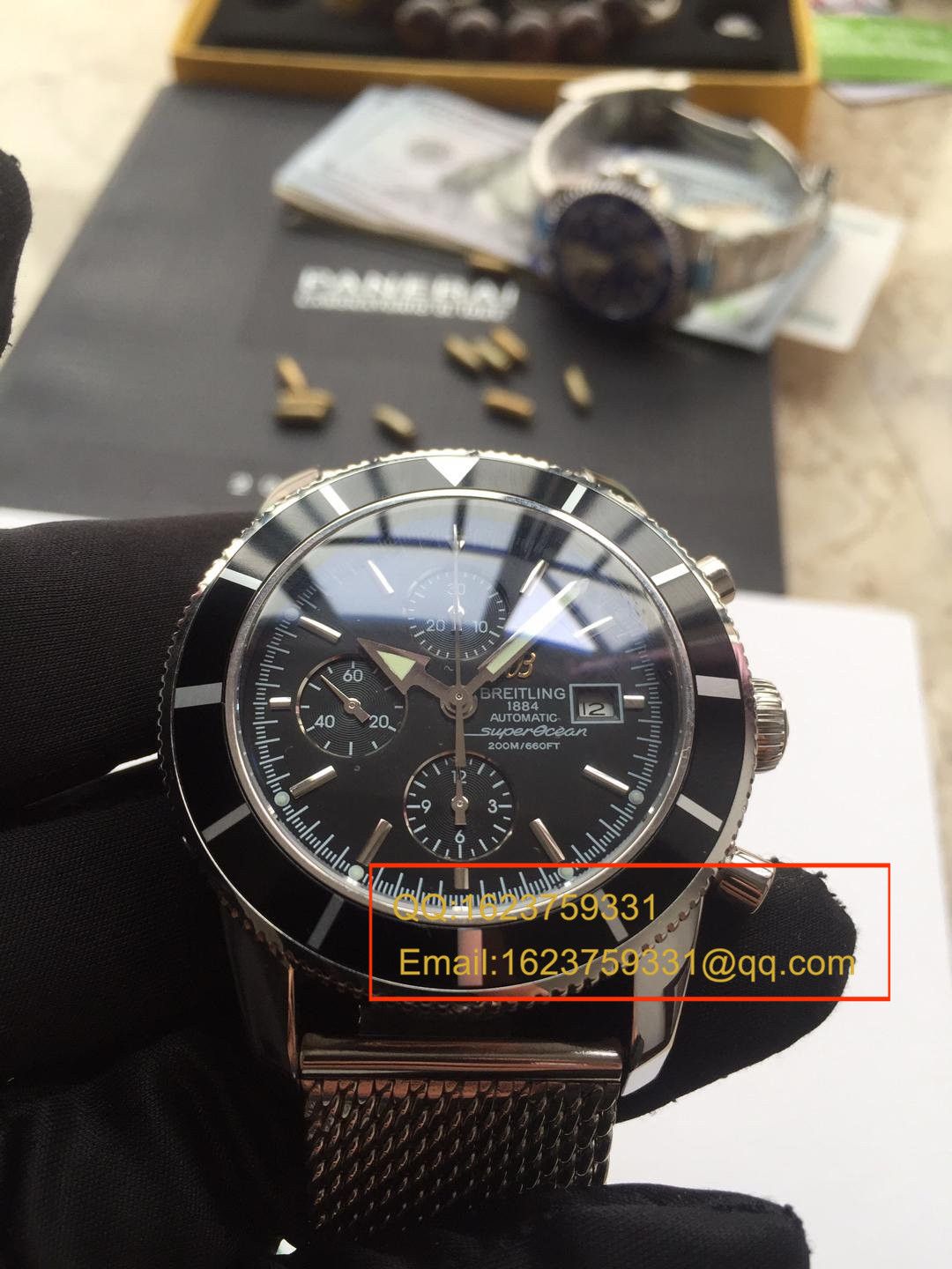 【视频解析】百年灵超级海洋文化系列精钢表壳-黑面表盘-Ocean Classic表链腕表 / BLAH053