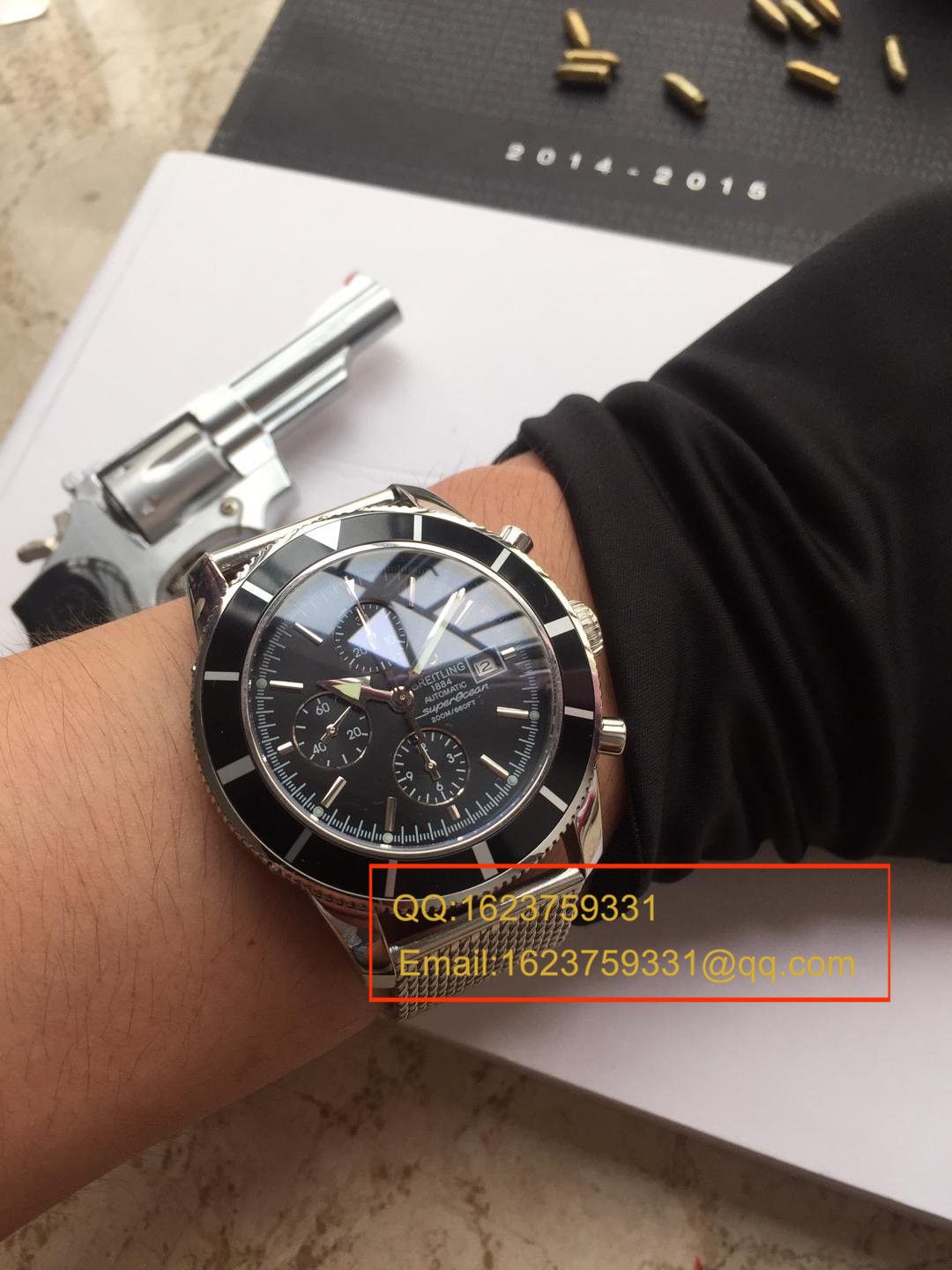 【视频解析】百年灵超级海洋文化系列精钢表壳-黑面表盘-Ocean Classic表链腕表 / BLAH053