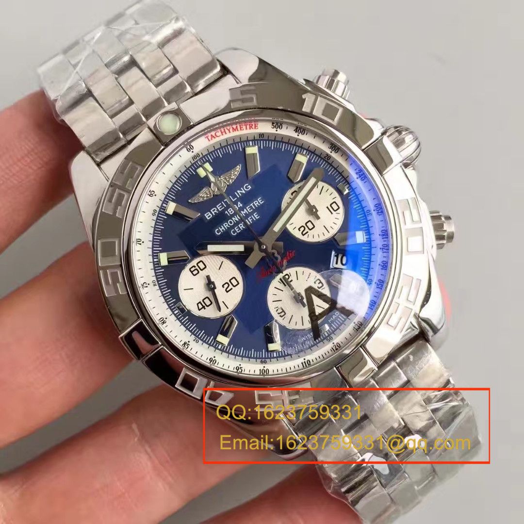 【JF厂一比一高精仿手表】百年灵机械计时系列AB011011/C788(Pilot飞行员精钢表链)腕表 / BLBB002.1