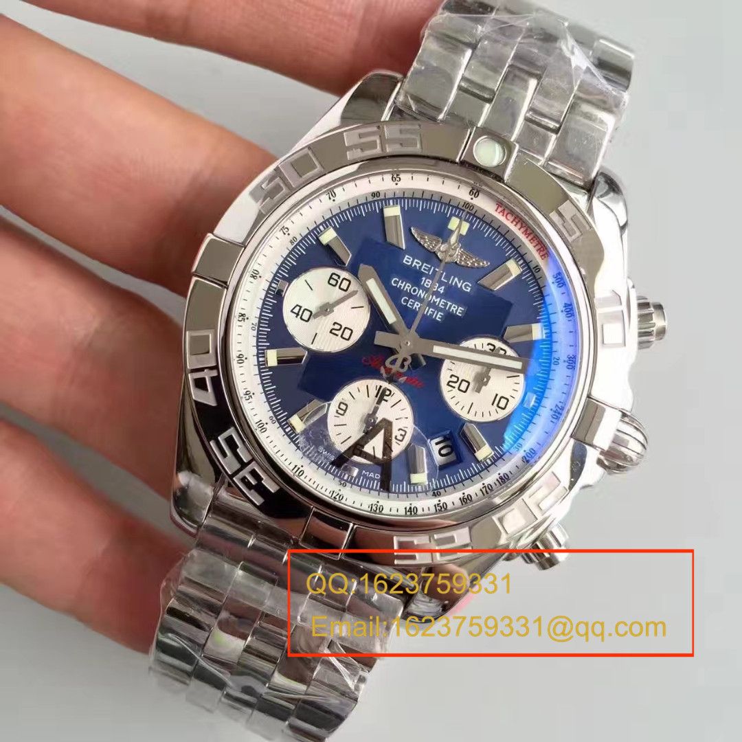 【JF厂一比一高精仿手表】百年灵机械计时系列AB011011/C788(Pilot飞行员精钢表链)腕表 / BLBB002.1