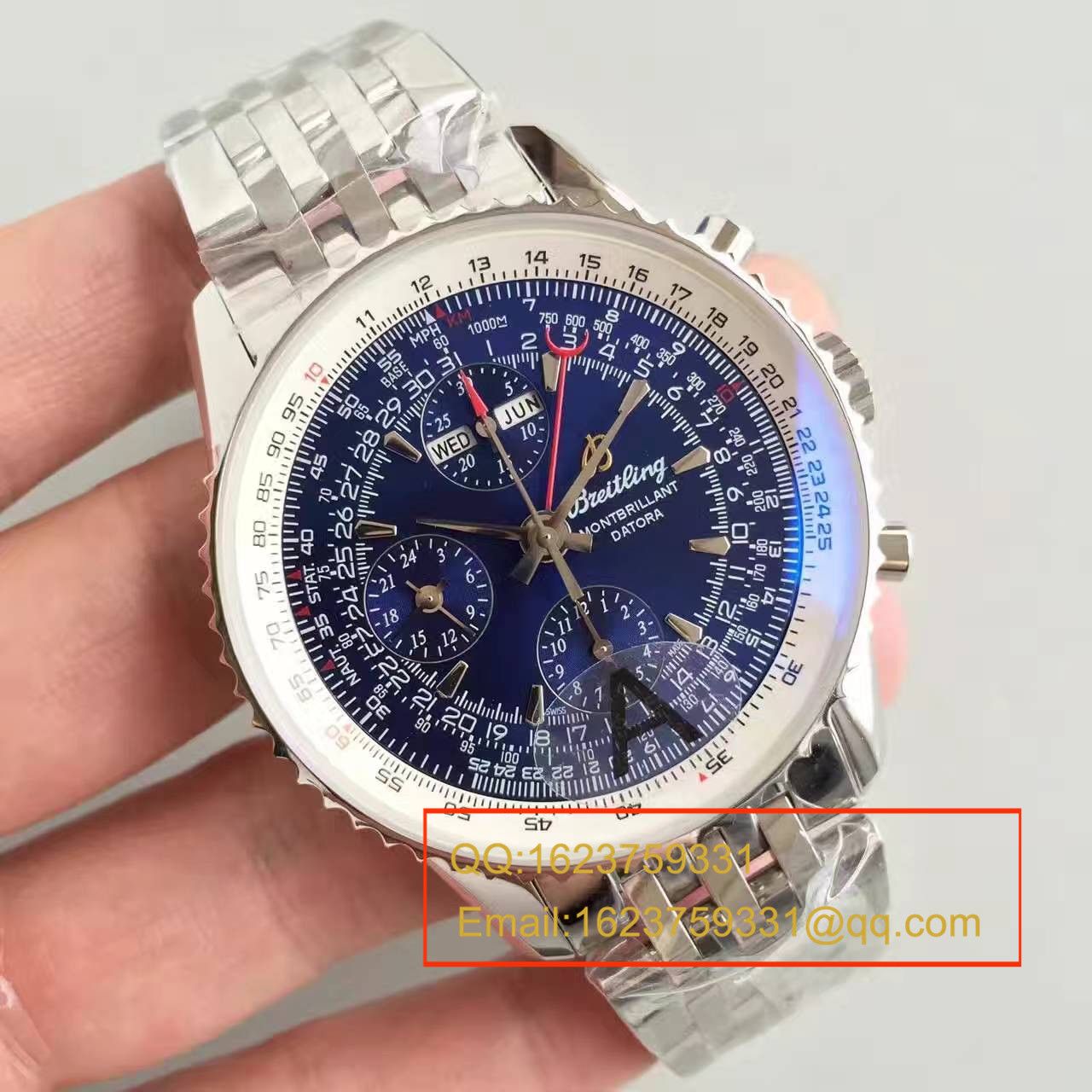 【JF1:1超A高精仿手表】百年灵蒙柏朗计时系列A2133012-B571蓝盘腕表 / BL042