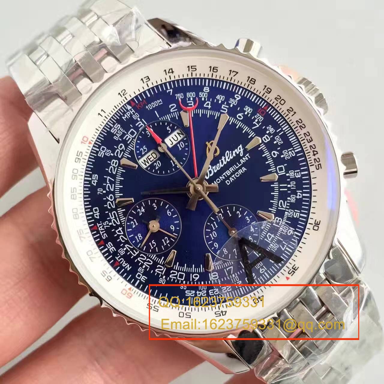 【JF1:1超A高精仿手表】百年灵蒙柏朗计时系列A2133012-B571蓝盘腕表 / BL042