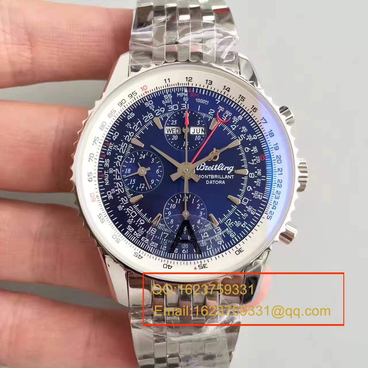 【JF1:1超A高精仿手表】百年灵蒙柏朗计时系列A2133012-B571蓝盘腕表 / BL042