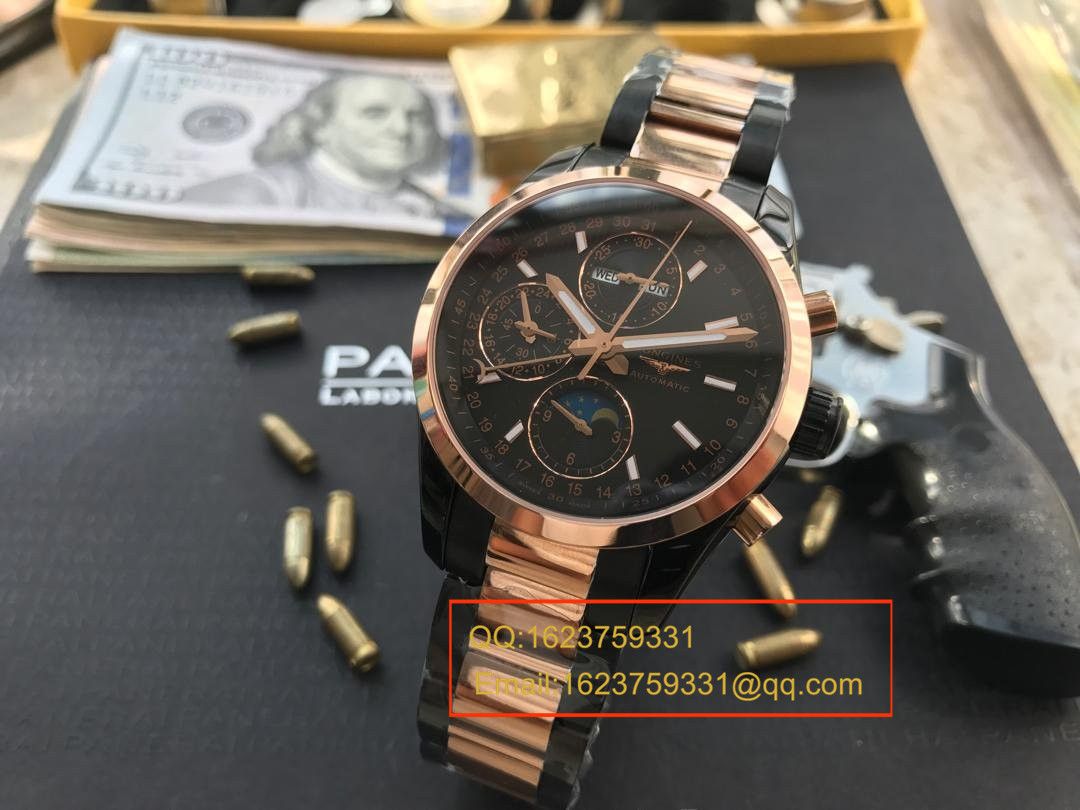 【视频评测YL厂一比一超A高仿手表】浪琴康铂旗舰版黑面间金版男表 