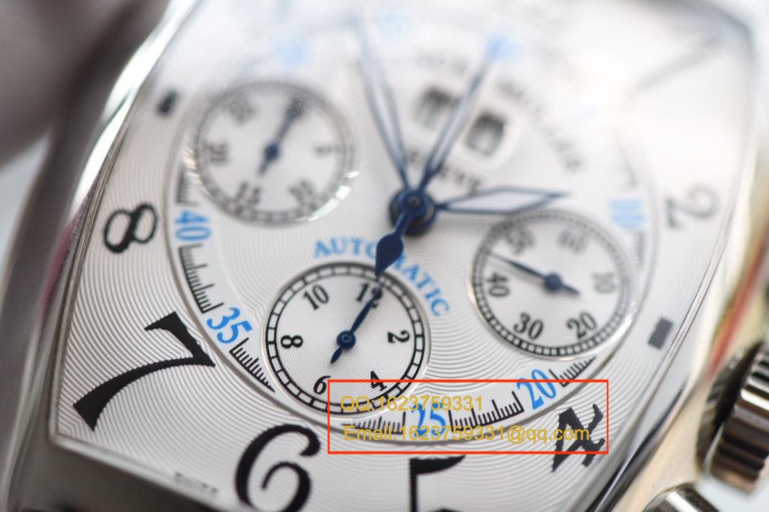 【视频评测V6厂1:1超A精仿手表】法兰克.穆勒MEN'S COLLECTION系列8880 CC AT 白金表壳黑面时标腕表 / 法穆兰BEFL01