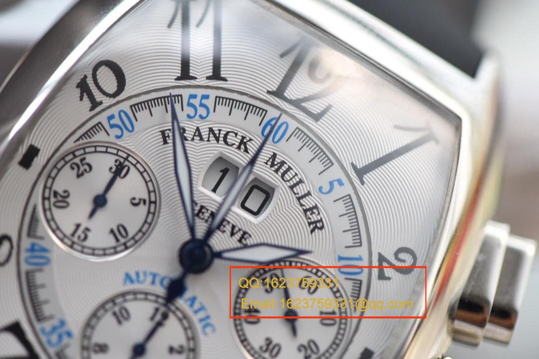 【视频评测V6厂1:1超A精仿手表】法兰克.穆勒MEN'S COLLECTION系列8880 CC AT 白金表壳黑面时标腕表 / 法穆兰BEFL01