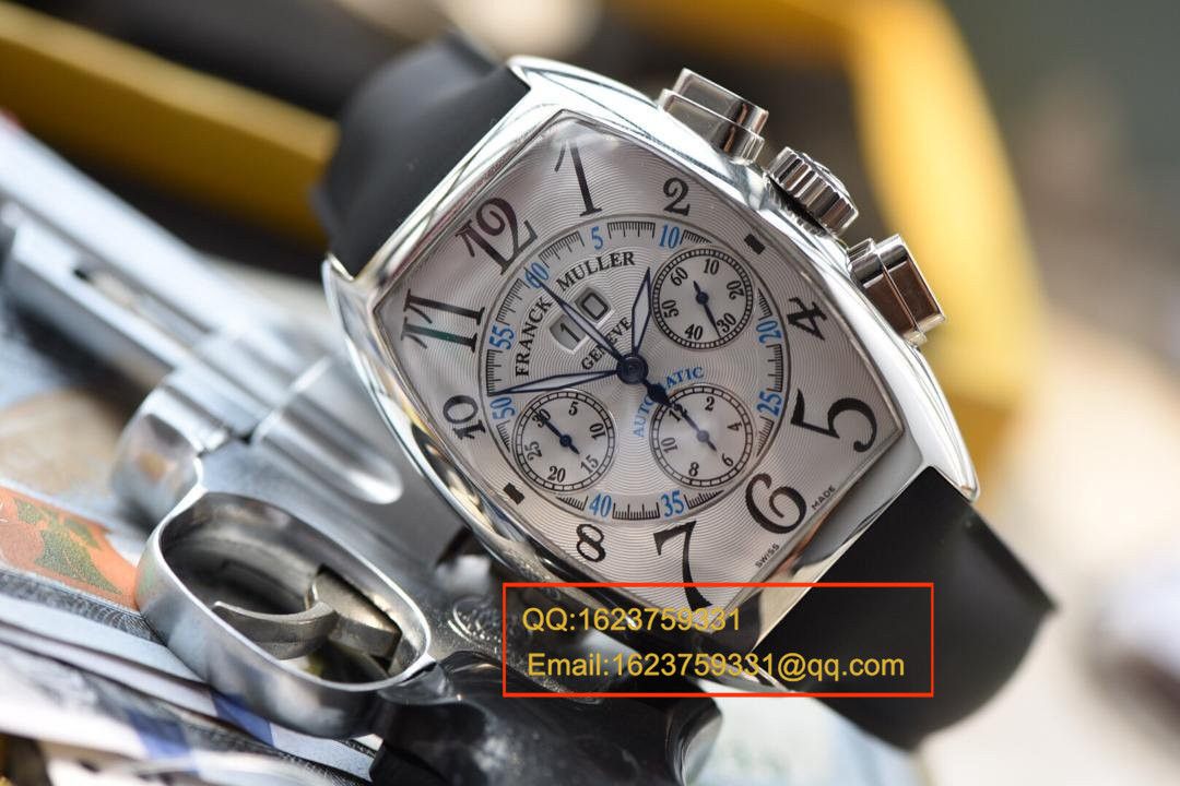 【视频评测V6厂1:1超A精仿手表】法兰克.穆勒MEN'S COLLECTION系列8880 CC AT 白金表壳黑面时标腕表 / 法穆兰BEFL01