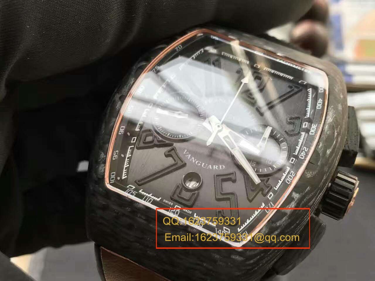 【LE1:1顶级复刻高仿手表】法穆兰VANGUARD系列V45 SC DT BLACK PXL黑面腕表 / 法穆兰CAFL05