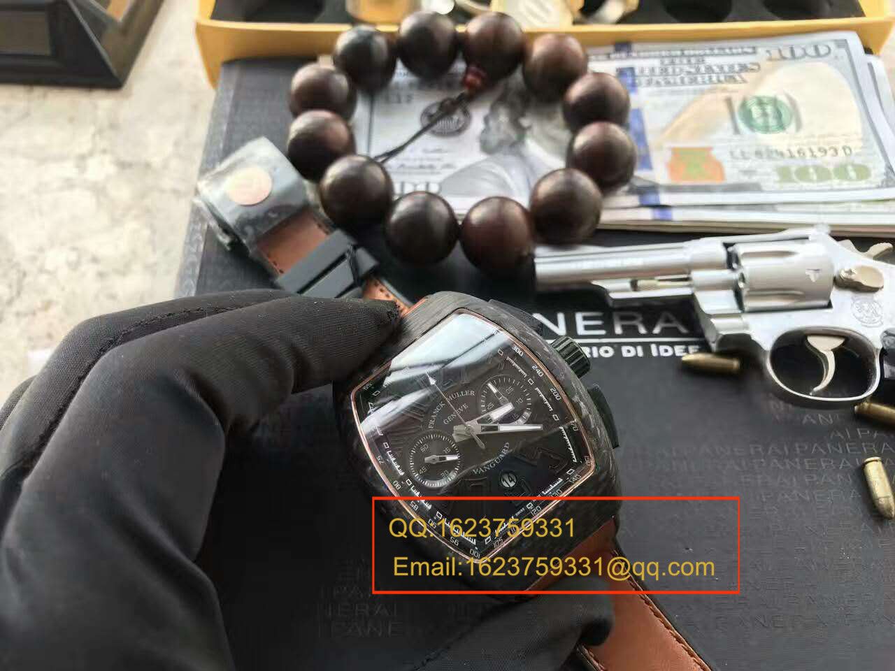 【LE1:1顶级复刻高仿手表】法穆兰VANGUARD系列V45 SC DT BLACK PXL黑面腕表 / 法穆兰CAFL05