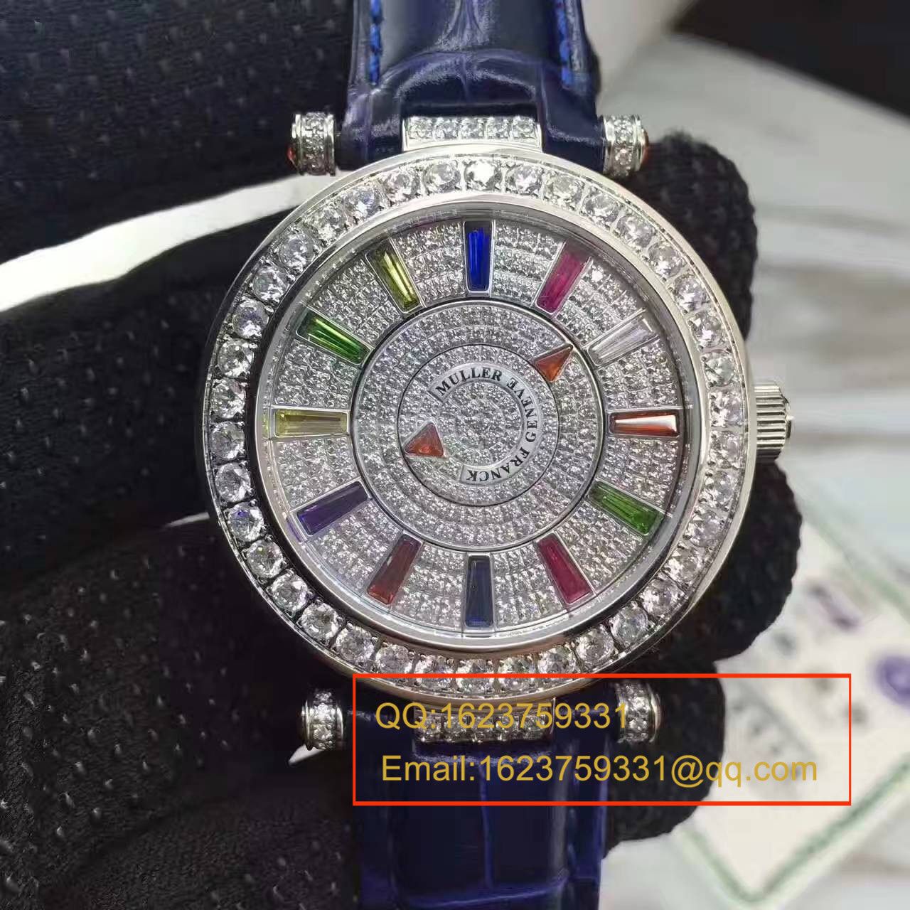 法兰克.穆勒DOUBLE MYSTERY系列42 DM D2R CD 白盘绿面表带女士腕表 / FLBF015