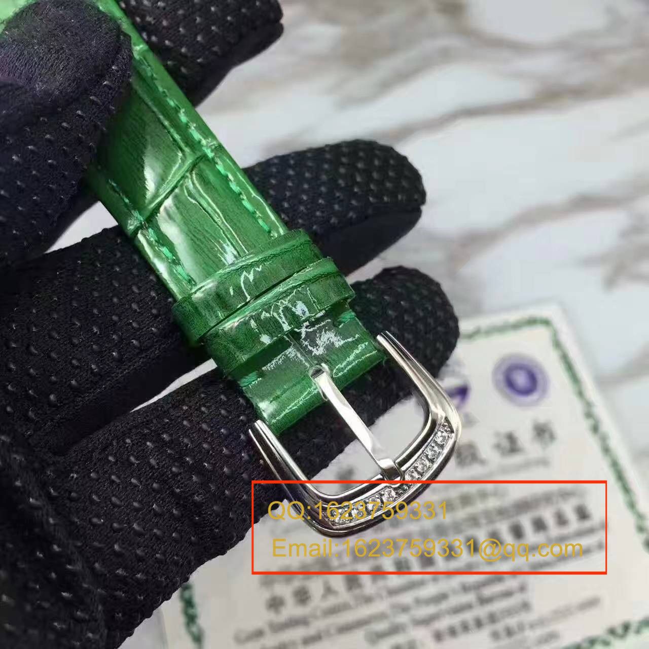 法兰克.穆勒DOUBLE MYSTERY系列42 DM D2R CD 白盘绿面表带女士腕表 / FLBF015