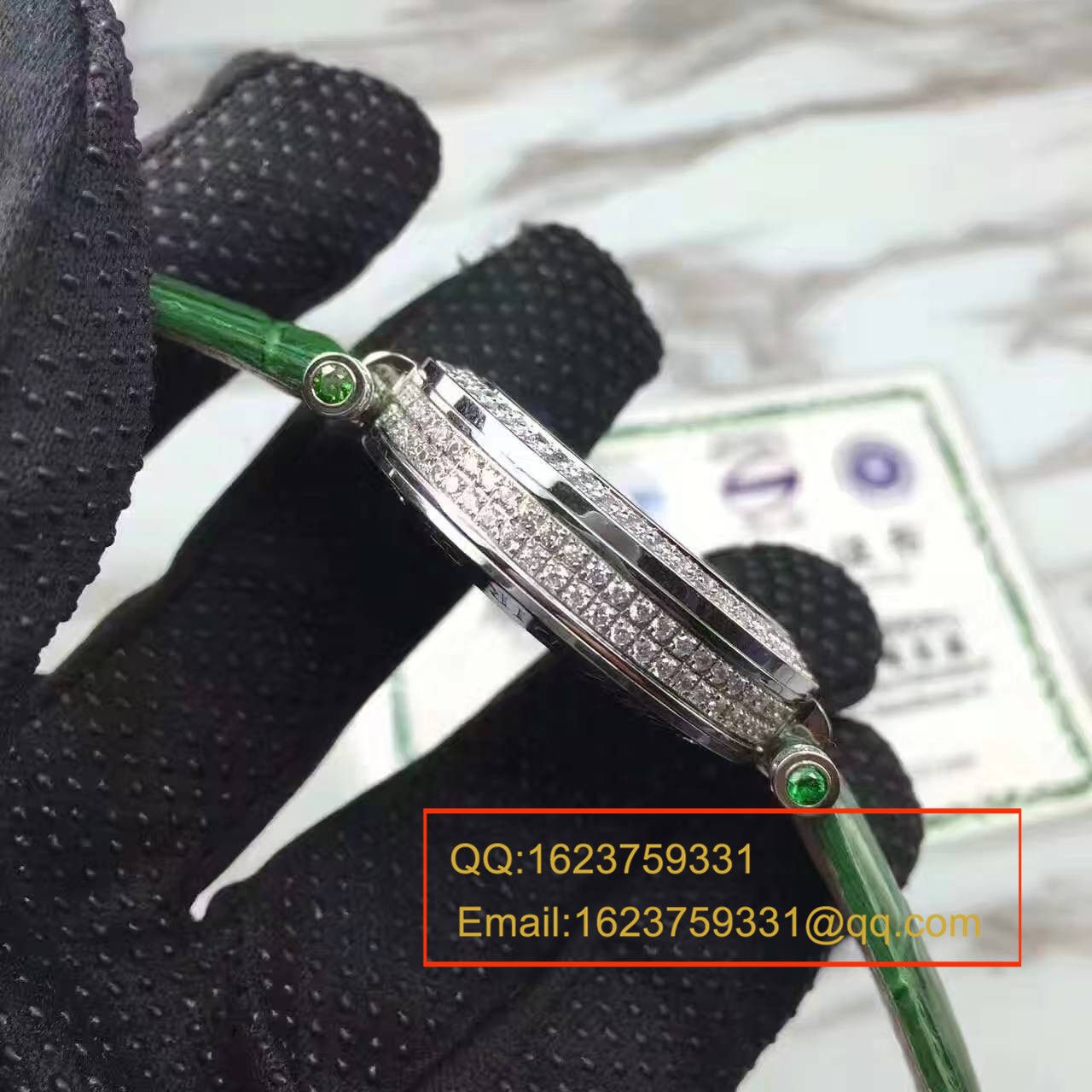 法兰克.穆勒DOUBLE MYSTERY系列42 DM D2R CD 白盘绿面表带女士腕表 / FLBF015