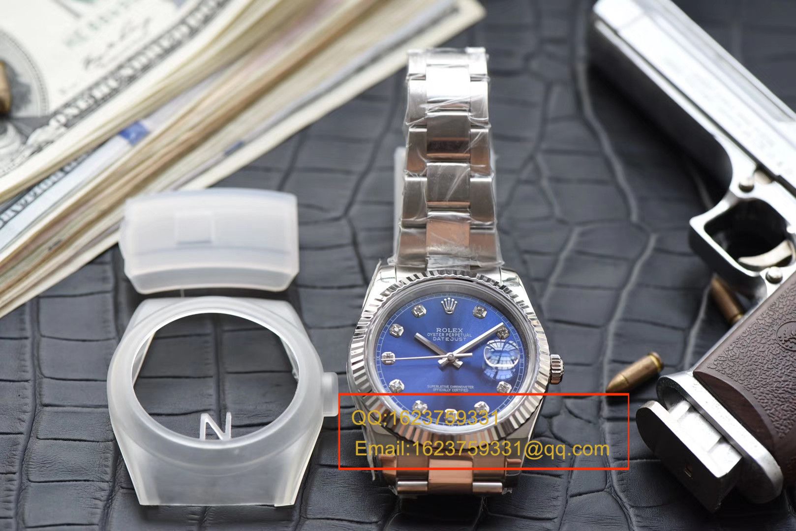 【视频评测N厂一比一复刻高仿手表】劳力士日志型系列116234蓝盘镶嵌钻石腕表 / RBD088