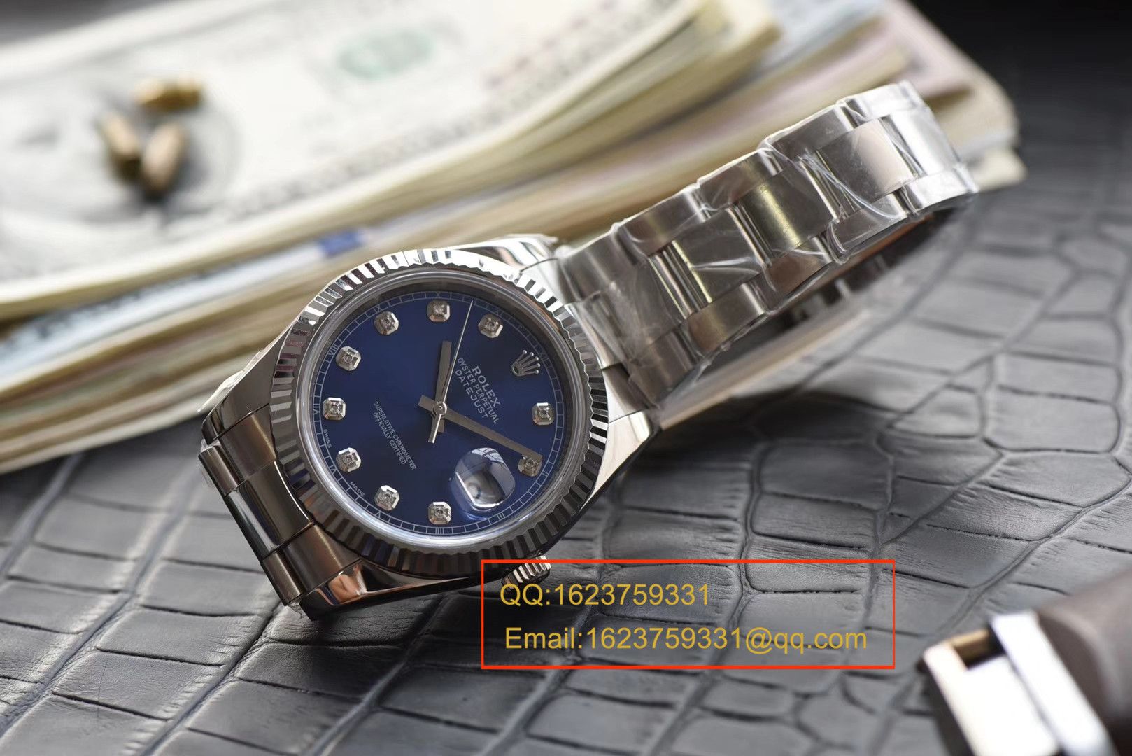 【视频评测N厂一比一复刻高仿手表】劳力士日志型系列116234蓝盘镶嵌钻石腕表 / RBD088