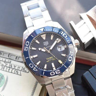 原单牛货泰格豪雅竞潜新款黑蓝双面可选