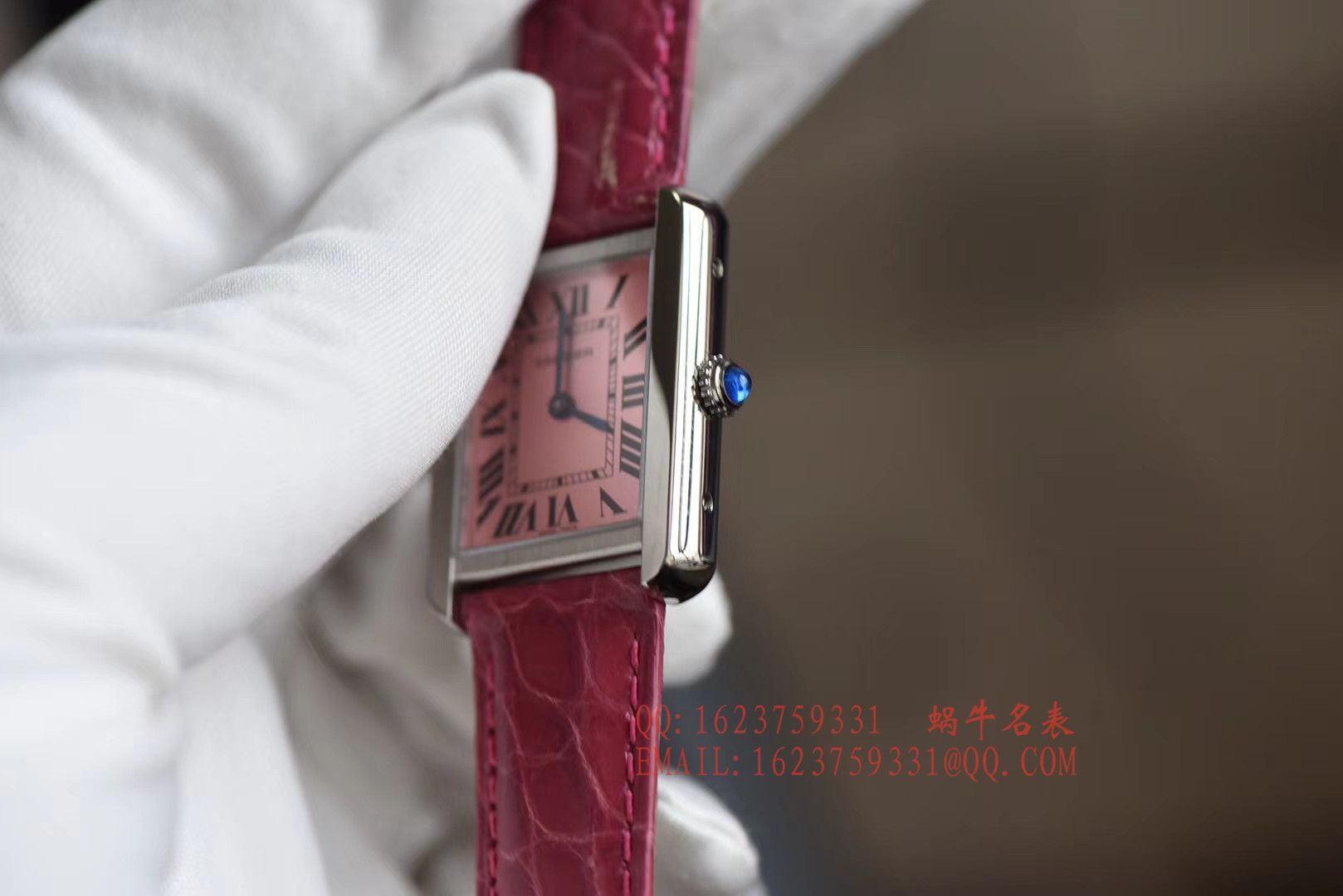 【独家视频测评K11厂一比一超A高仿手表】卡地亚坦克系列 W5200000 粉面女士石英腕表 / KAD008