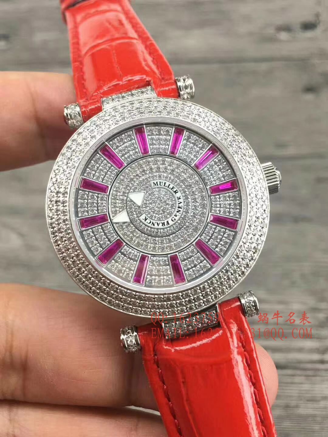 法兰克.穆勒DOUBLE MYSTERY系列42 DM D2R CD 白盘绿面表带女士腕表 / FLBF015