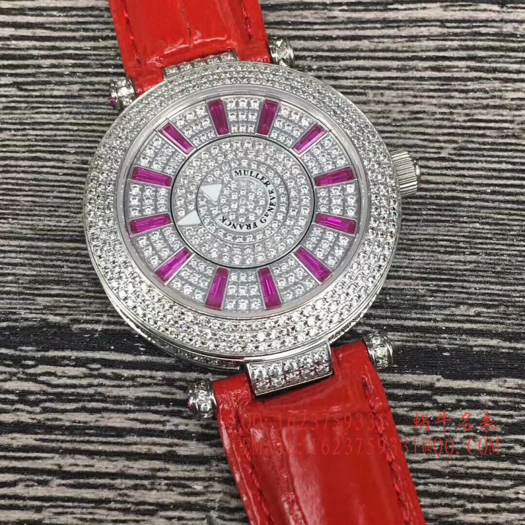 法兰克.穆勒DOUBLE MYSTERY系列42 DM D2R CD 白盘绿面表带女士腕表 / FLBF015