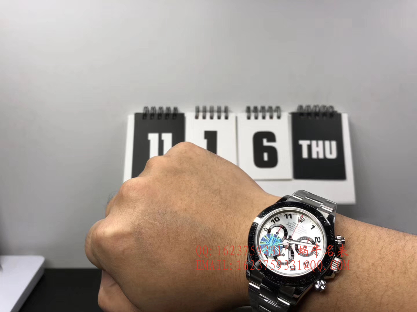 【JF一比一超A高仿手表】劳力士宇宙计型迪通拿系列116509-78599 银面数字刻度腕表 / R196