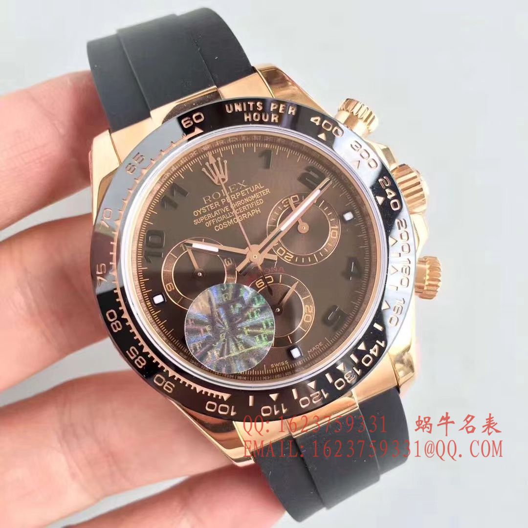 【JF1:1顶级复刻高仿手表】劳力士宇宙计型迪通拿系列116515LN-L(FC) 咖啡面机械腕表 / R009