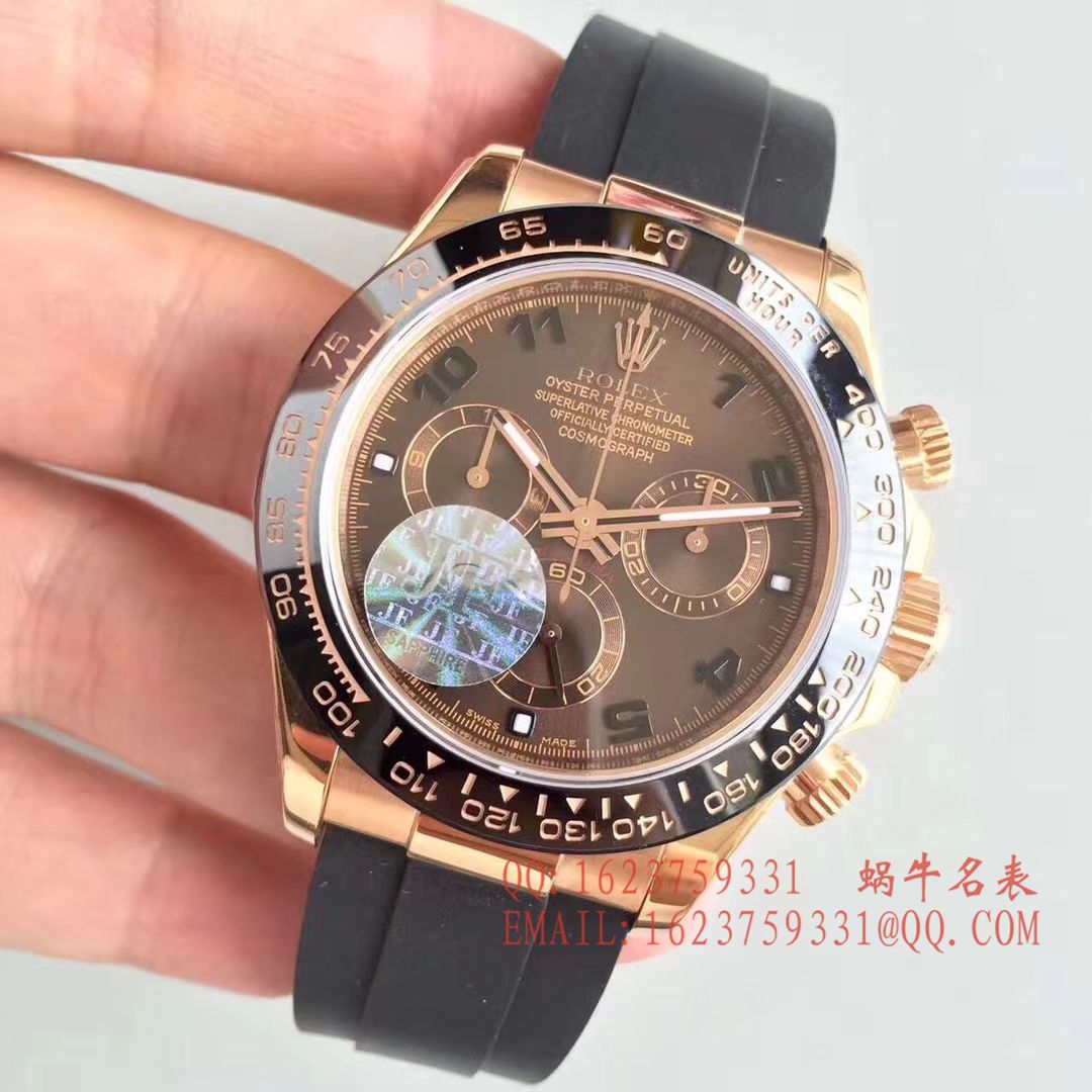 【JF1:1顶级复刻高仿手表】劳力士宇宙计型迪通拿系列116515LN-L(FC) 咖啡面机械腕表 / R009