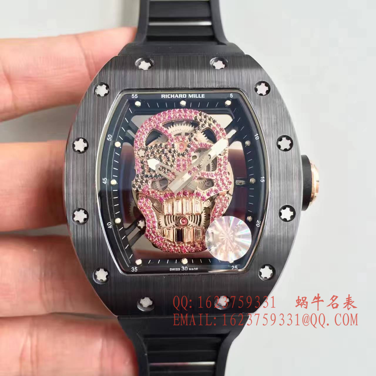 【视频解析】1:1超A精仿KV出品顶级版理查德米勒骷髅头RM 52系列手表 / R007