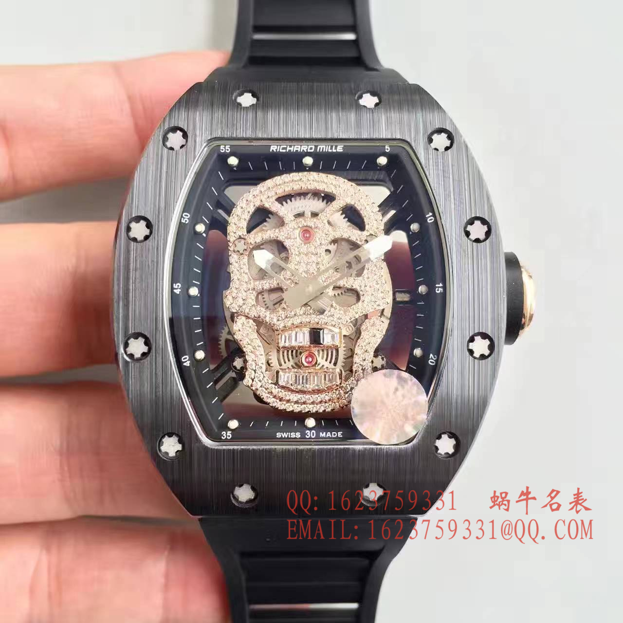 【视频解析】1:1超A精仿KV出品顶级版理查德米勒骷髅头RM 52系列手表 / R007