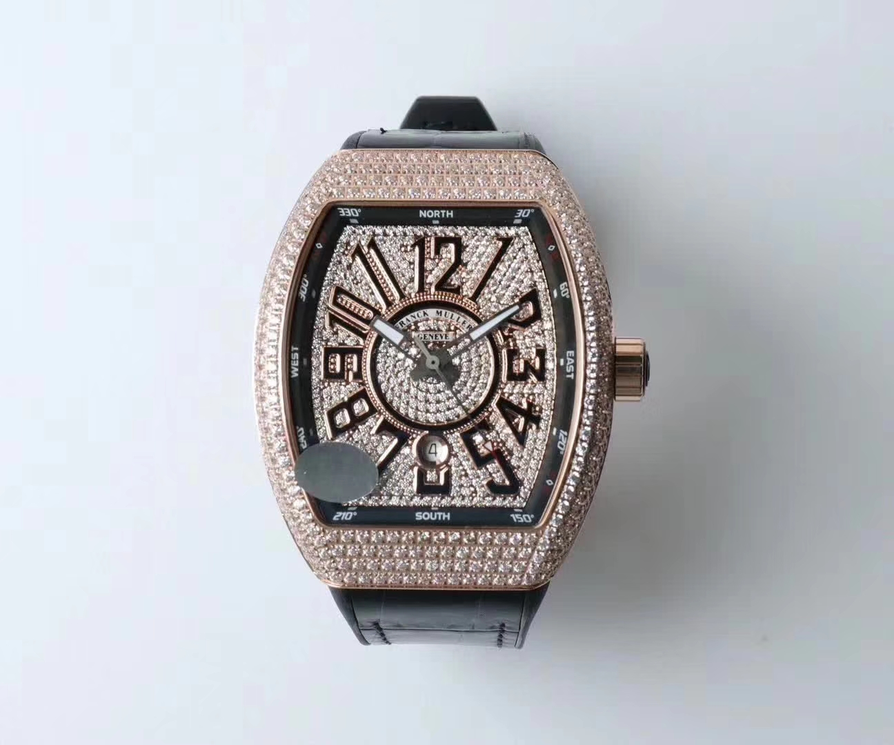 【FM一比一超A高仿手表】法兰克穆勒VANGUARD系列Vanguard Lady 白金钻石腕錶腕表 / 法穆兰FL013